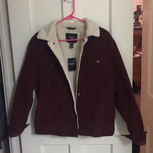 Faux Shearling-Lined Corduroy Jacket